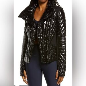 Blanc Noir Motion Panel Down Filled Women's Black Quilted Jacket